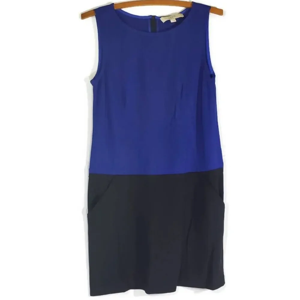 Ann Taylor LOFT | Blue and Black Shift Dress | Size 4 - Picture 1 of 9